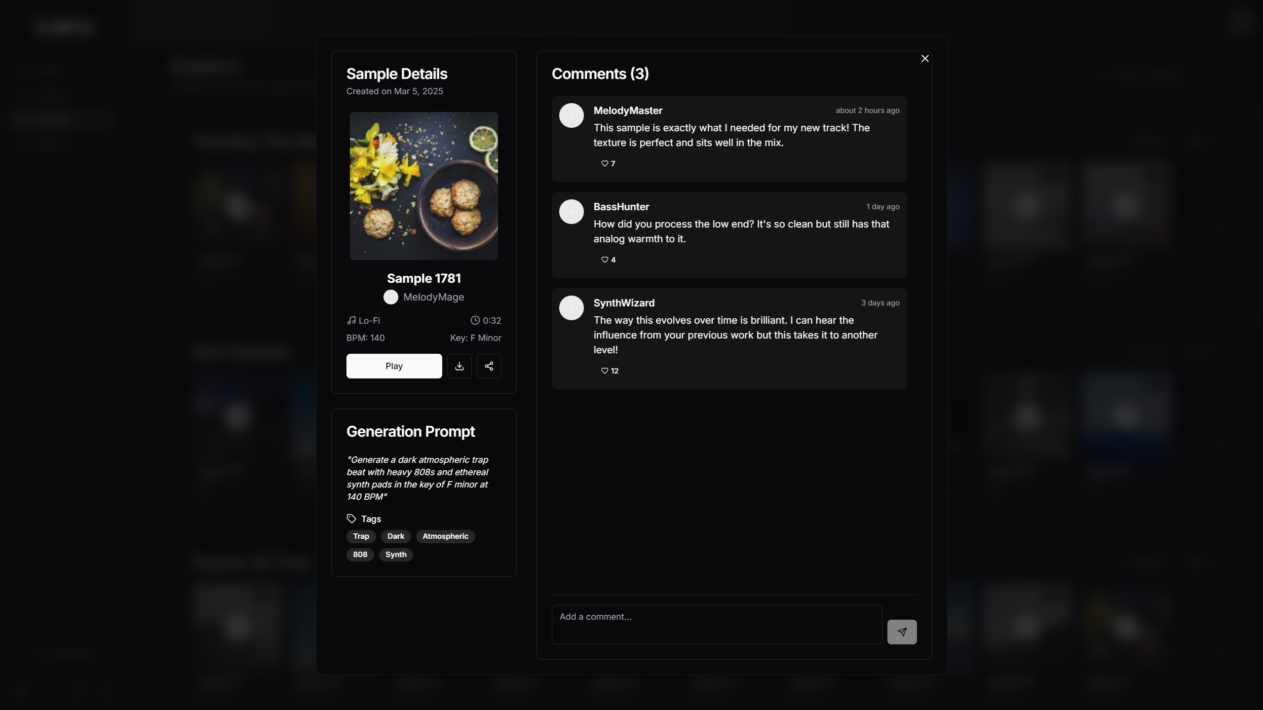 Sample Details Interface